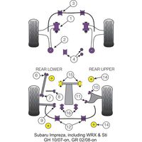 Montage sur Subaru - Impreza Models Impreza inc WRX & STi GH (10/07-12/10) GR (02/08-12/10) (Ref 16)