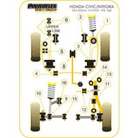Montage sur Honda - Civic Models Civic EG4, EG5, EG6, EJ1 & EJ2 (1992-1996) CRX Del Sol EG1, EG2, EH1 & EH6 (1992-1998) Integra Type R DC2 (1995-2000) (Ref 12)