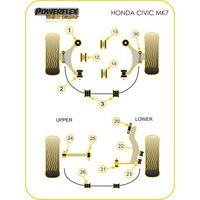 Montage sur Honda - Civic Models Civic Mk7 inc. Type-R (2001-2005) (Ref 23)