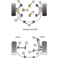 Montage sur Honda - Civic Models Civic Mk7 inc. Type-R (2001-2005) (Ref 25)