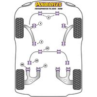 Silentbloc de barre anti-roulis arri&egrave;re sur ch&acirc;ssis en 24mm Powerflex - VW Transporter T5 - image 2