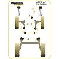 Silentbloc de t&ecirc;te d'amortisseur avant -10mm - VAG (Comp&eacute;tition) - image 2